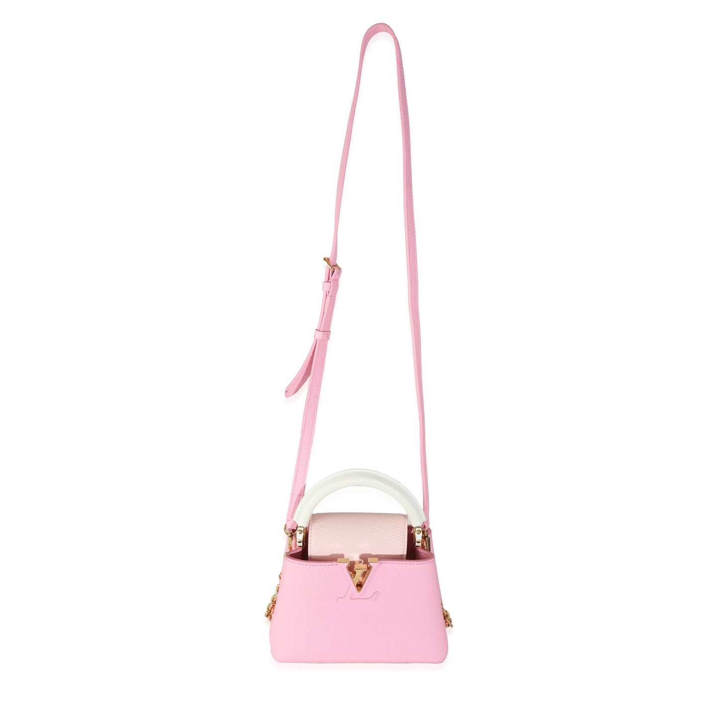 Louis Vuitton Candy Pink Taurillon Flower Chain Mini Capucines