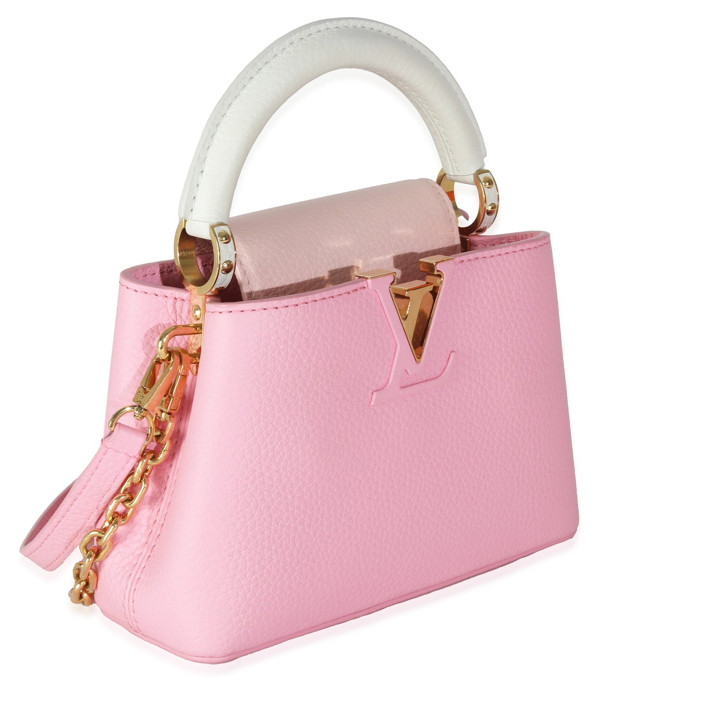 Louis Vuitton Candy Pink Taurillon Flower Chain Mini Capucines