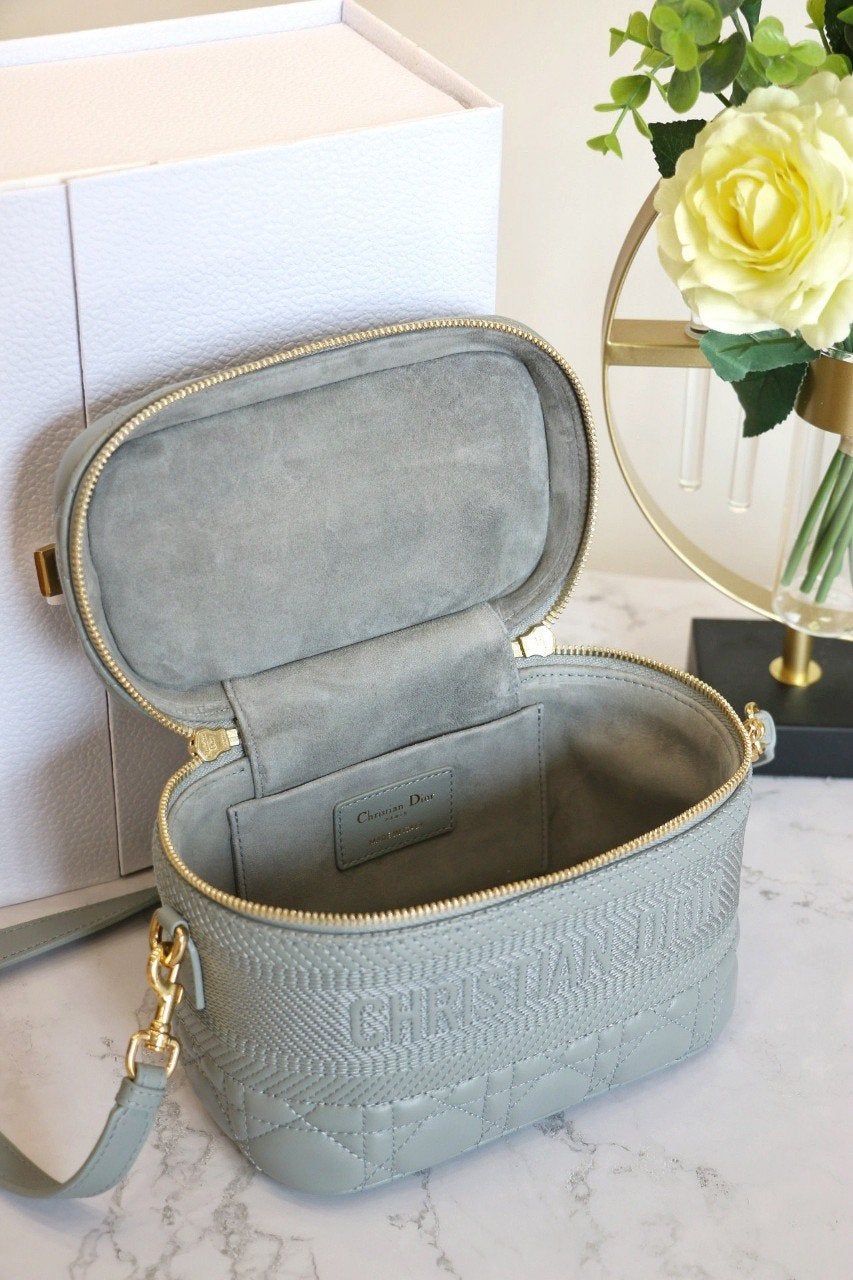 Luxury DiorSMALL TRAVEL VANITY CASE CLOUD BLUE LAMBSKIN