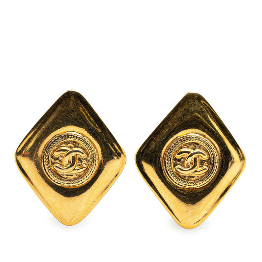 Chanel Coco Mark Gold Plated Earrings