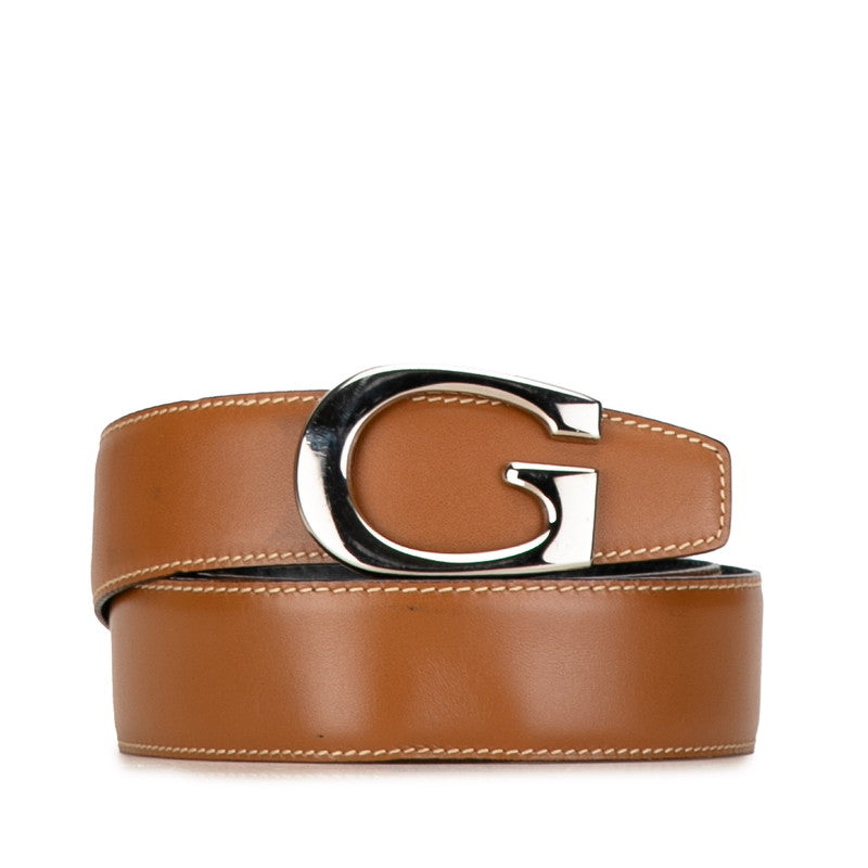 Luxury Gucci Trending 2025 Leather G Buckle Belt Brown Silver