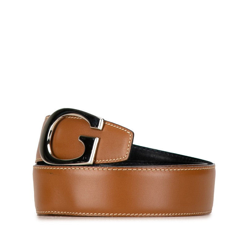 Luxury Gucci Trending 2025 Leather G Buckle Belt Brown Silver