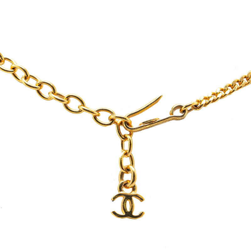 Chanel Camellia Round Necklace Gold Plated