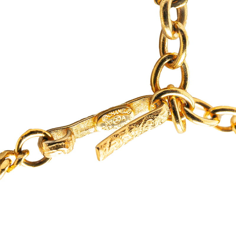 Chanel Camellia Round Necklace Gold Plated