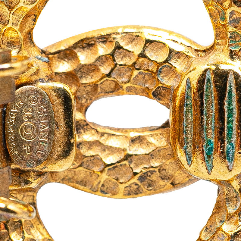 Chanel Vintage Coco Mark Gold Earrings
