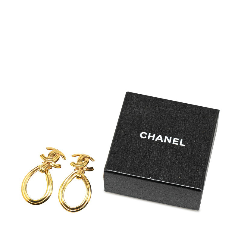 Chanel Vintage Coco Mark Gold Earrings