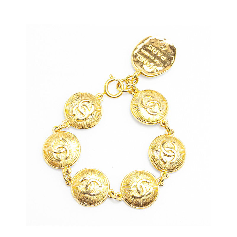 Chanel Vintage Coco Mark Medal Bangle Bracelet