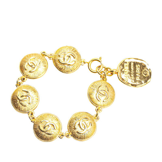 Chanel Vintage Coco Mark Medal Bangle Bracelet